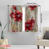 Flat Printing Drapes Red Floral Seal Digital Printed Polyester Holiday Decorations Use Event Curtain Set Of 2 Elegant Made Washable
