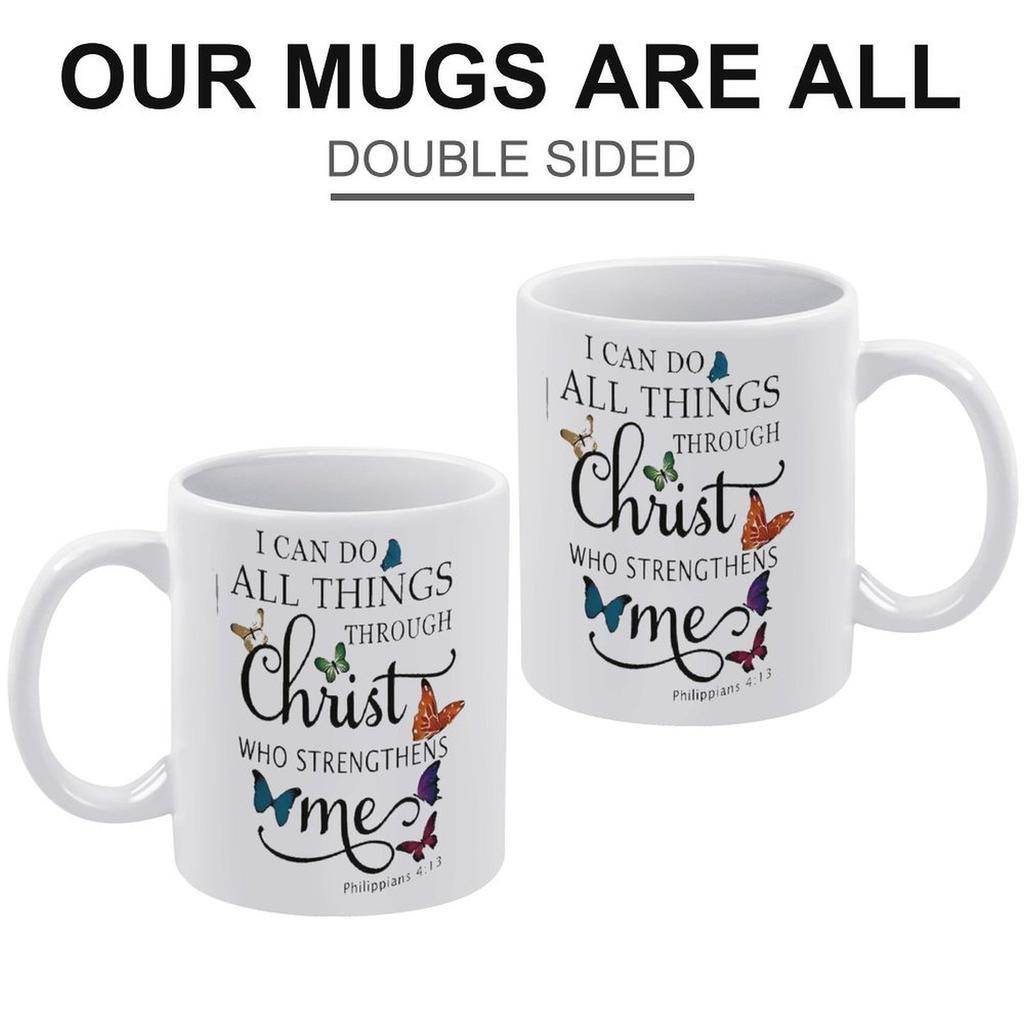 1pc 11oz White Ceramic Mug, Double-sided Funny Print, Smooth Rounded Shape, Great Daily Drinkware for Home Office, Thoughtful Gift Idea