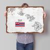Handdrawn Map of Hawaii Tinplate Poster Customized Wall Art Vintage Metal Signs Retro Tin Plaque for Decoration Room House Decor
