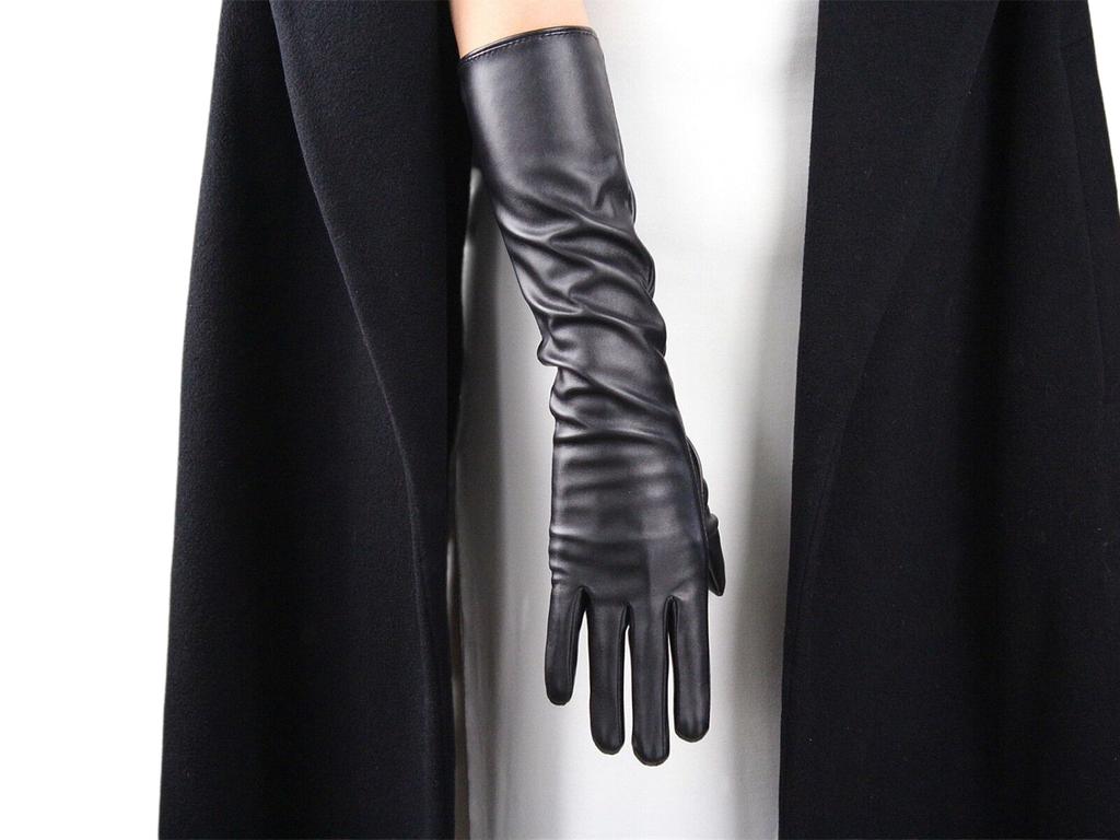 DooWay 70 cm Långa Läderhandskar Svarta TOUCHSKÄRM Konstläder PU Axelhöjd Kvällsfest Kostym Cosplay Opera Halloween Handske