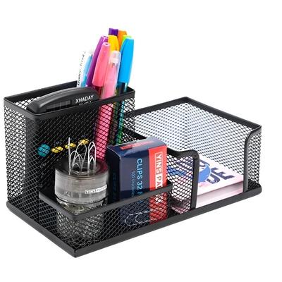 Porte-stylo créatif combinéPorte-stylo en fer métallique à trois compartimentsBoîte de rangement à quatre compartiments pour papeterie de bureau sur le bureau