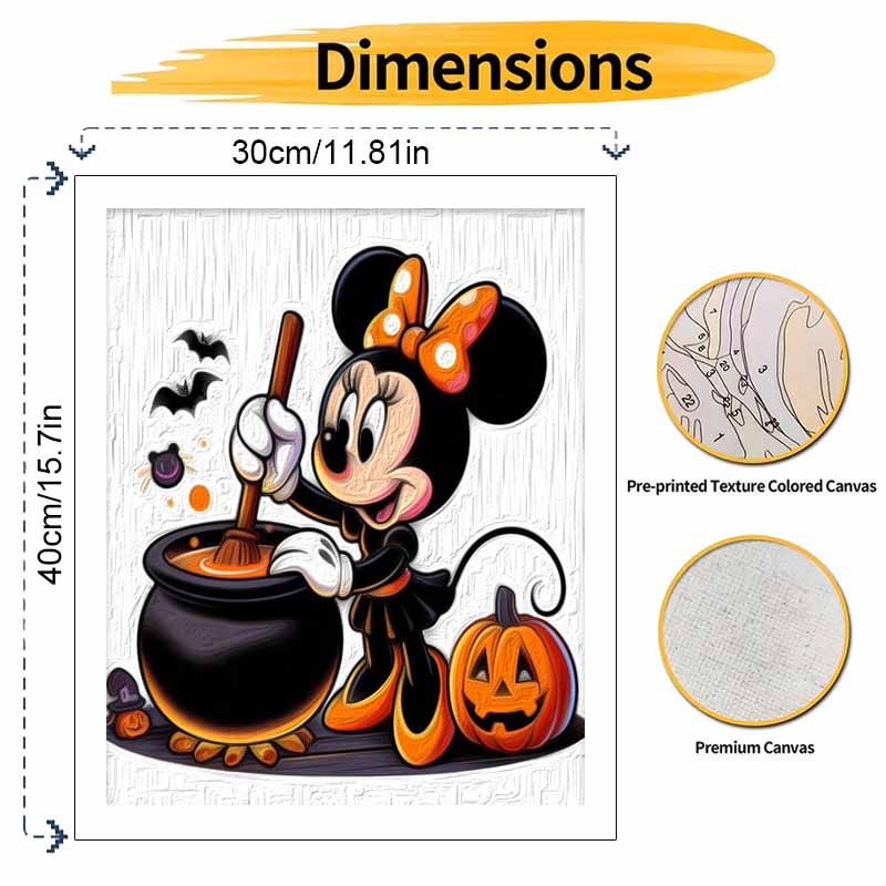 Disney Minnie Halloween oil painting art painting kit handmade diy gift home decoration wall decor craft supplies art project 128 chars