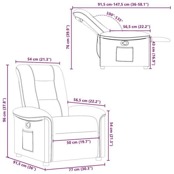 VidaXL Fauteuil inclinable Taupe Tissu, fauteuil, fauteuil inclinable TV, poussette, fauteuil inclinable pour personnes 4015623