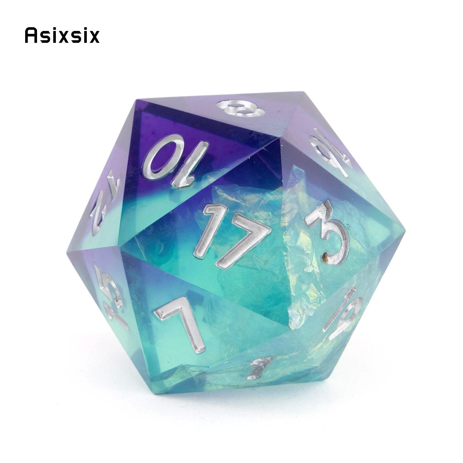 

20-гранные многогранные кубики из смолы D20, многосторонние кубики из смолы для ролевых игр, ролевых игр, баров, пабов, клубов, вечеринок, настольная игра синий