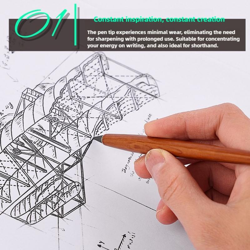 Wooden Eternal Pencil No Sharpening Unbreakable Endless Writing Sketching for Kids Art School Office Supplies Stationery