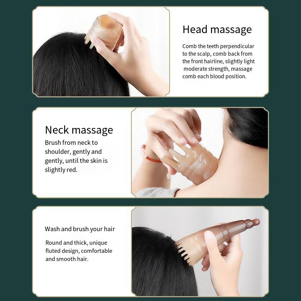 Shampoo Comb Ox Horn Massage Comb Gua Sha Buffalo Horn Meridian Comb  Men