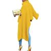 High Neck Solid Color Loose Sweater - Women's Autumn/Winter Fashion