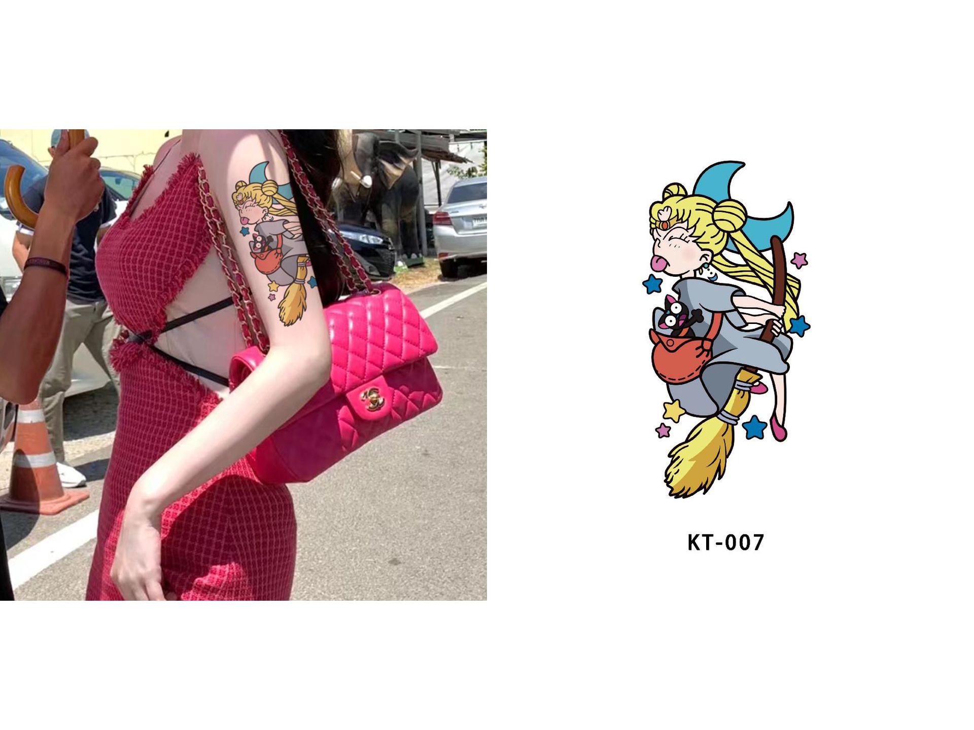 

Водонепроникні аніме татуювання квіток дівчини-лоліти - Стійкі наклейки на руки для чоловіків та жінок 19 x 11.5 cm