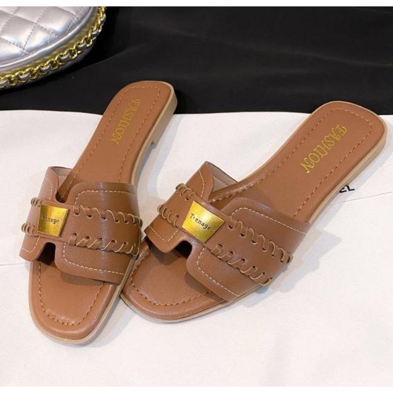 

Fashion New Summer Slippers Women Flat Luxury Outdoor Beach Flip Flops Female Sandals Trend Brand Design Slides Shoes 35