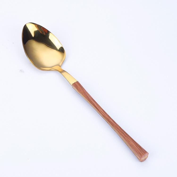 

Нож из нержавеющей стали 430, вилка, ложка, маленькая талия, деревянная ручка, набор западной посуды, португальская посуда, нож для стейка и вилка