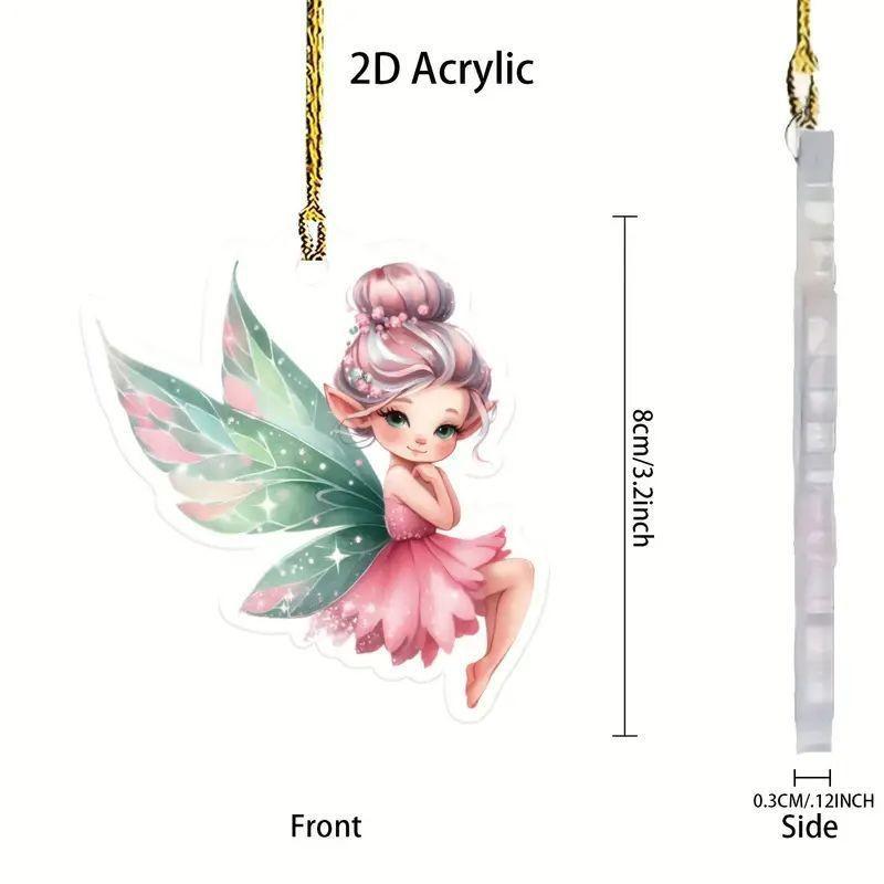 Flower Joyful Acrylic Fairy Car Charm Decorative Pendant For Bright And Cheerful Interiors