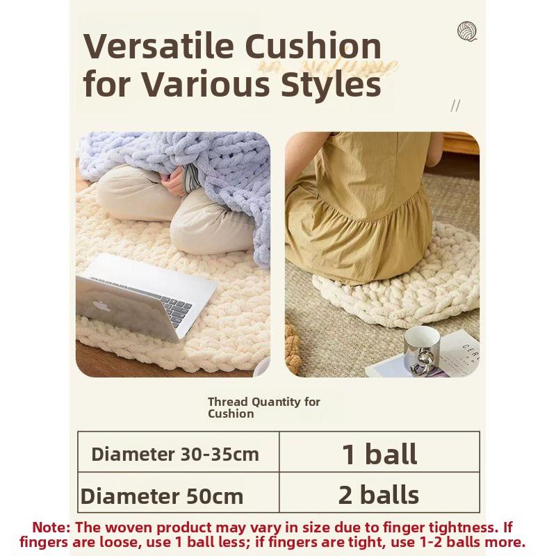 Handmade DIY Rainbow Adient Yarn Scarf Tail Line Finger Knitting Cozy Nest Cuion Thi Ice Strip Yarn