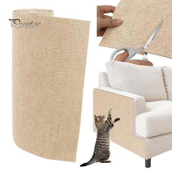 Zuschneidbare Katzenkratzmatte, selbstklebendes Katzenkratzpad, Ersatz für Katzentürme, kratzfester Möbelschutz für Couch, Wand und Tür