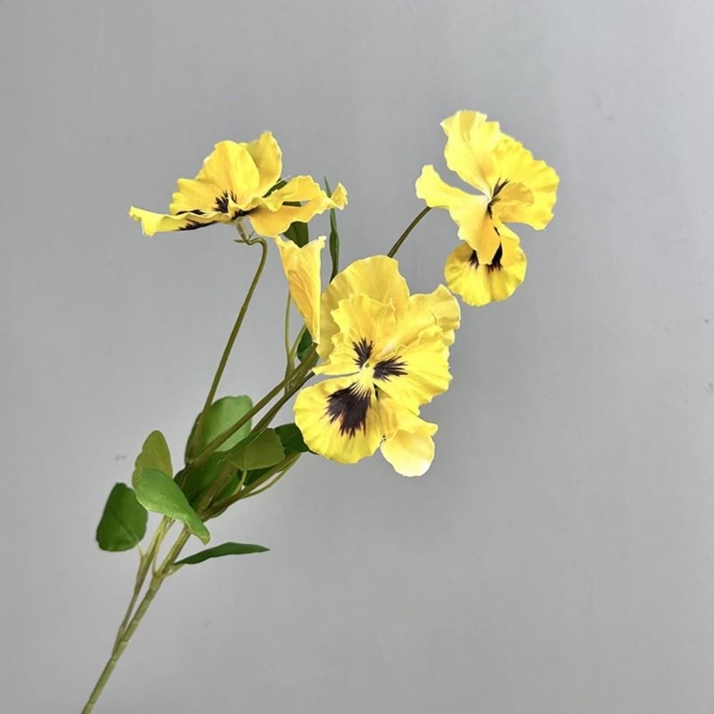 Plastic Artificial Viola Tricolor Flower Real Touch Fake Flowers  Outdoor Garden Decor