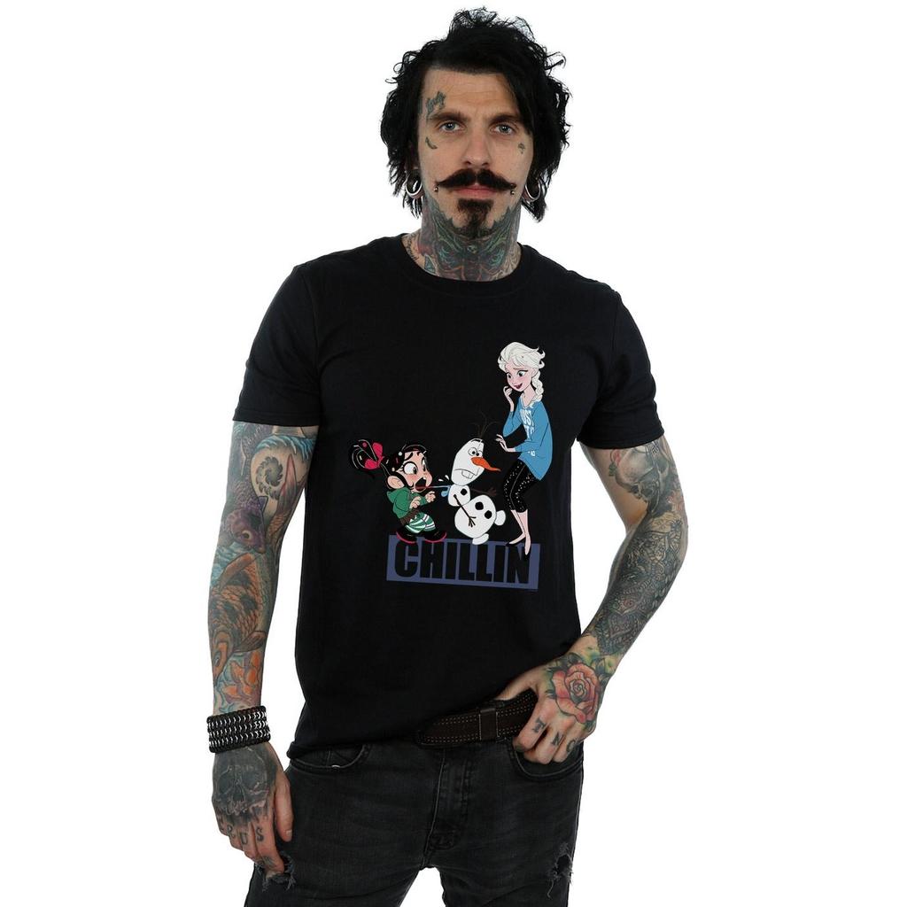 Disney Mens Wreck It Ralph Elsa And Vanellope T-Shirt