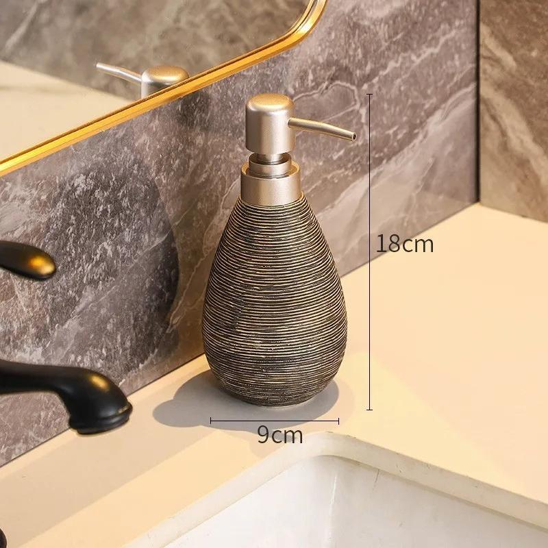 Creative Retro Style Ceramic Push-Type Soap Dispenser With Pump Hand Soap Bottle Suitable For Bathrooms Kitchens And Toilets