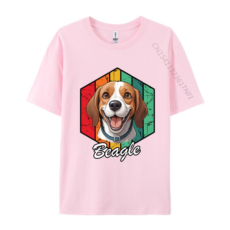 Beagle Retro TShirt 3D Style Cotton Men Tops T Shirt Smiling Beagle Dog Print Fitted T Shirt Mens Tees Custom