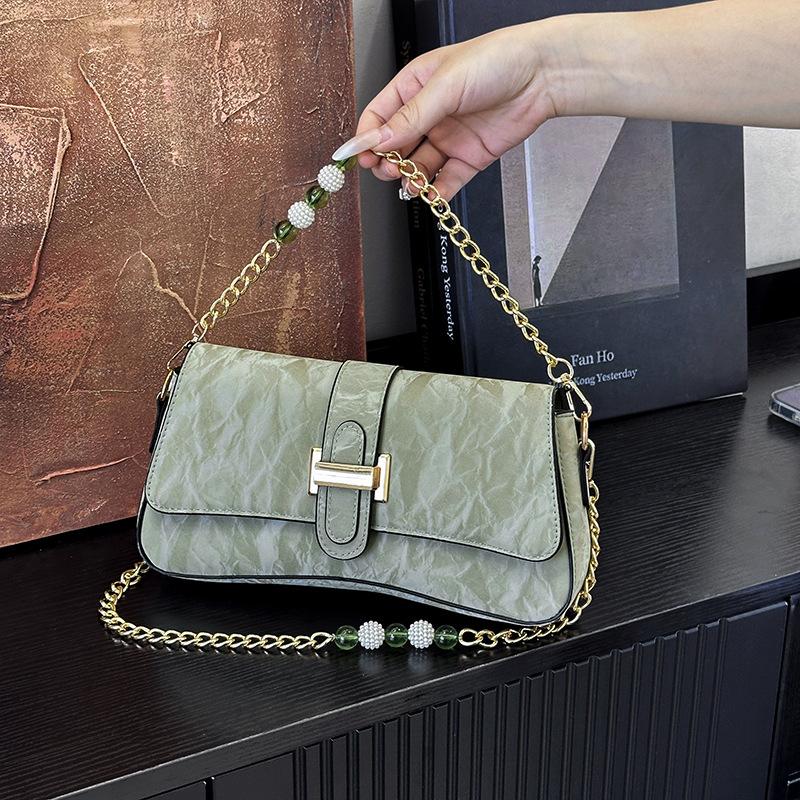 New Retro Commuter Shoulder Bag Niche Fashion Underarm Bag Women's Fashion Belt Buckle Messenger Bag