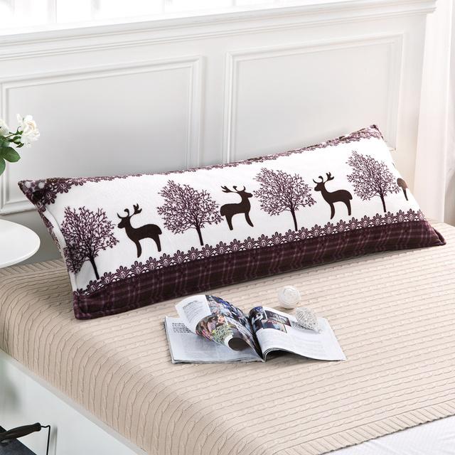 Flannel Double Pillowcase Winter Warm Coral Fleece Long Pillow Case