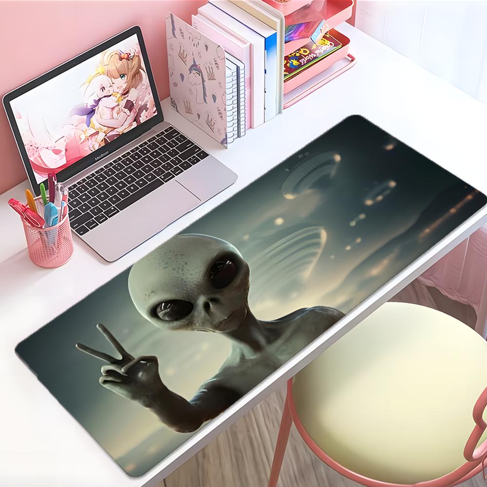 Theme Mysterious Uufo Encounter Mouse Pad Large Thick Desk Pad Stitched Edges Gaming Mouse Mat For Pc