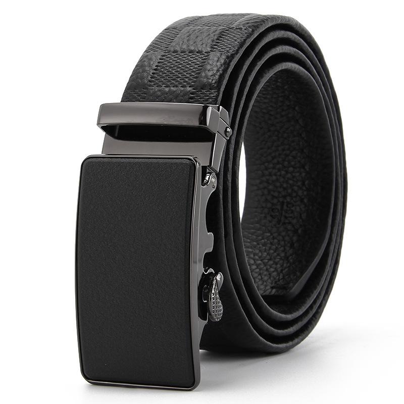 Mattierte Automatikschnalle Kanten Kopfschicht Rindsleder Gürtel High-End Business Casual Herren Trendgürtel