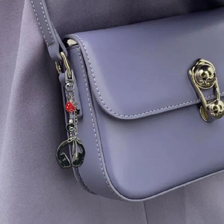 Portachiavi Elegante con Perline per Auricolari Telefono Fatto a Mano Portachiavi Palla 8 con Dadi Accessorio Gioiello Biliardo