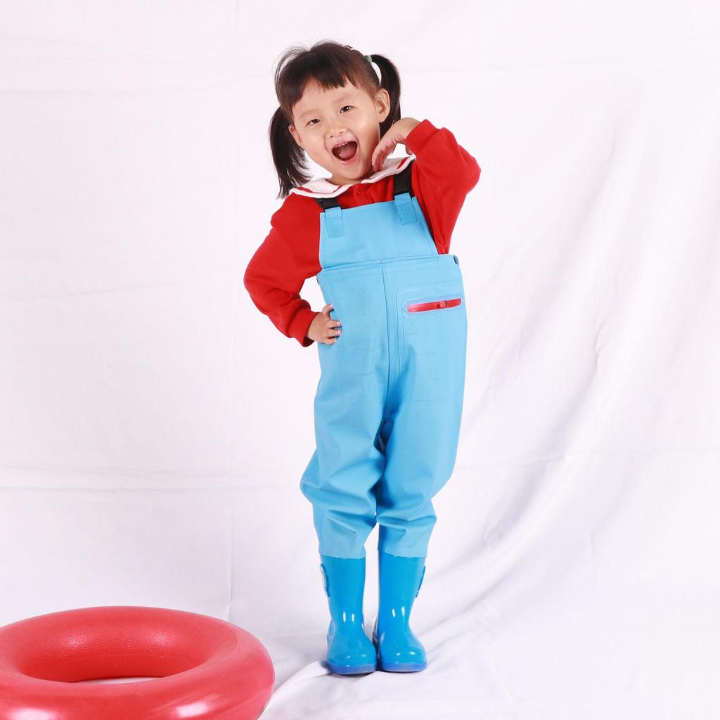 Kids' Waterproof One-Piece Waders for Sand, Water Play, and Rain with Boots