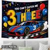 2D Flat, 2D Flat Print 1pc Tapestry Race Car Birthday Wall Hanging for 3rd Birthday Party Decor Tapestry for Meditation Bedroom Decor, Relaxing Wellne