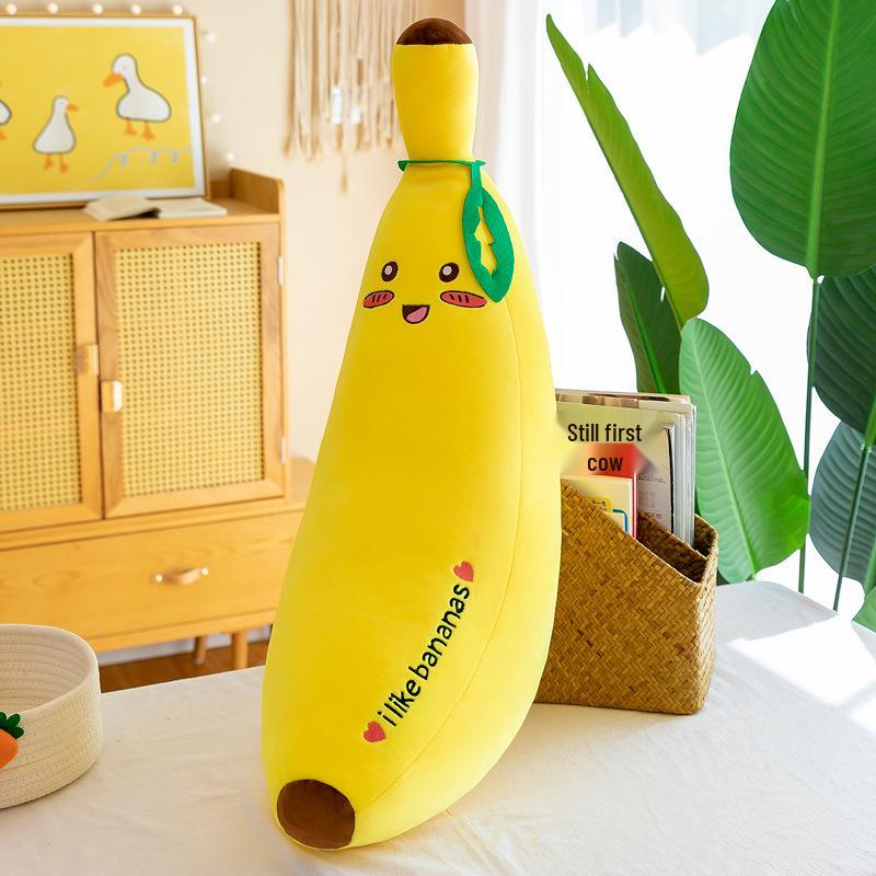 

Banana Hug Plush Toy: Cute Fruit Doll with Realistic Expression for Kids Birthday Gift or Bed Pillow. 35 cm