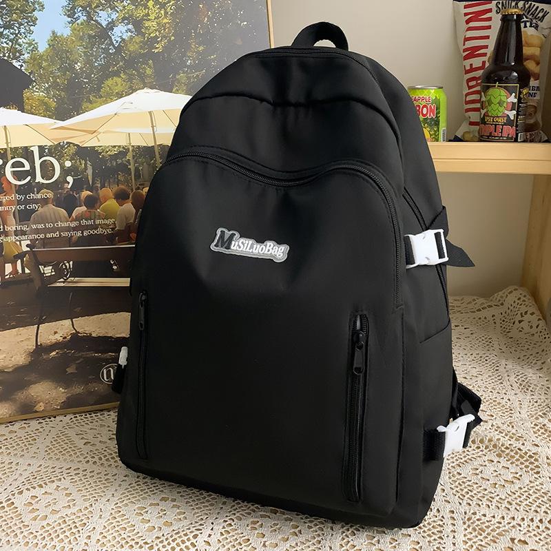 

School Bag Girls Elementary School High School Student High Quality School Backpack Junior High School Solid Color