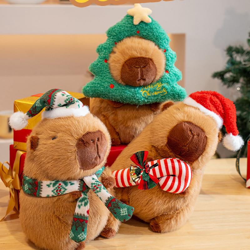 Adorable Christmas Series Capybara Plush Toy For Kids Featuring Soft Pp Cotton Filling And Cute Designs