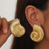 Brincos de Tachinha Punk Boho de Concha Grande para Mulheres Aço Inoxidável Modernos Únicos Chunky Piercing Brincos Moda Joias de Férias Presente