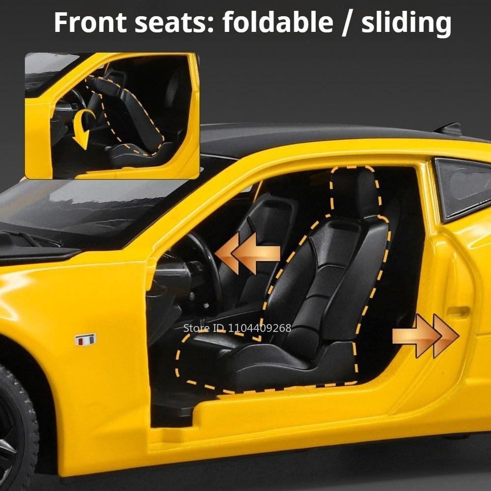 1:24 Camaro Revuelto Model Toy Car Metal Diecast Music Light Shock Absorption Models Linkage Steering Toys Collectible Item