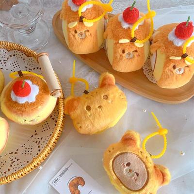 Kuchen backen Plüschtier Schlüsselanhänger Cartoon Pudding Weiche Stoffpuppe Anhänger Auto Schlüsselring Rucksack Tasche Deko Kinder Geschenk