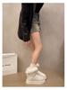 2025 Winter Thick-Soled Fleece-Lined Slip-On Snow Boots with Bow Detail - Warm Plus Size