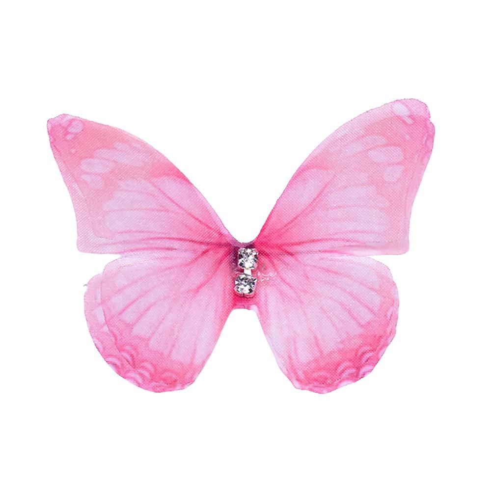 3D Organza Fabric Appliques Double-layer Handmade Chiffon Embroidered Patches Gradient Color Simulation Mesh Patch