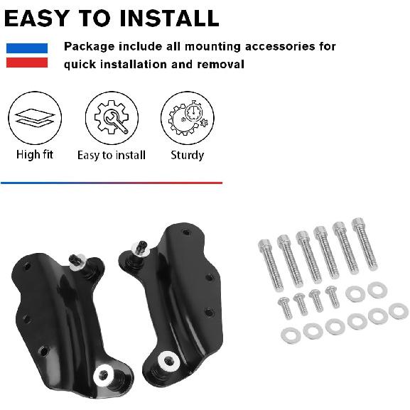 CHIFUN 4 Point Docking Hardware Kit Quick Release Backrest Luggage Rack Mounting Spools Compatible with Harley Touring 2014-2023 Road Glide Road King