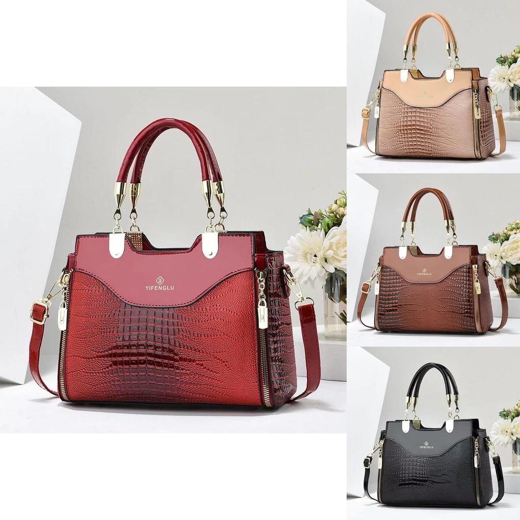 Stylish Pu Leather Crocodile Texture Handbag For Women Ideal For Commuting