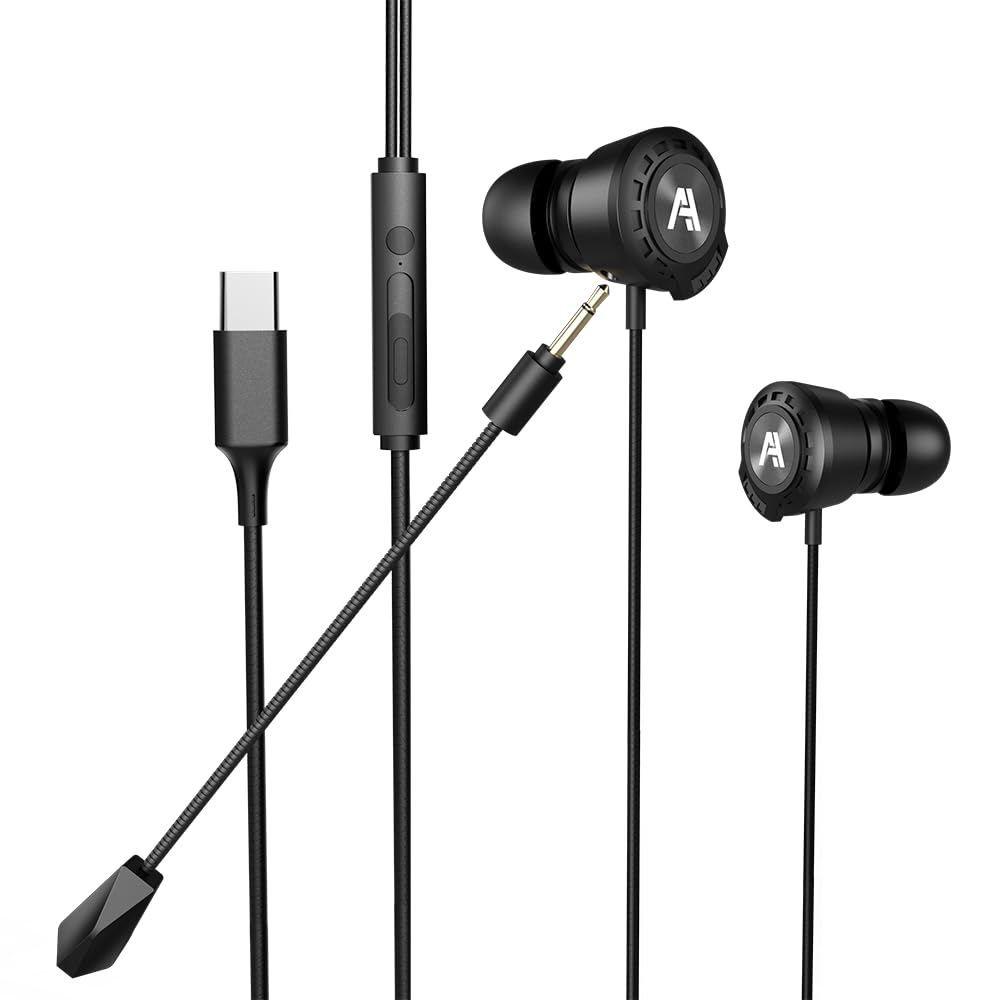 

ATWO GE130 USB Type-C Wired Gaming Earphones with Detachable Microphone (Black)
