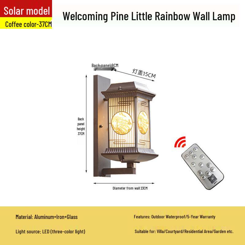 New Chinese Solar Waterproof Wall Lamp for Villas, Courtyards, Aisles, Balconies, and Stairways