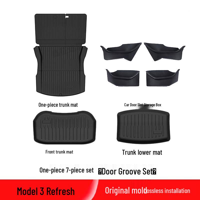 2025 Tesla Model Y/3 One-Piece Trunk Mat & Rear Seat Pad