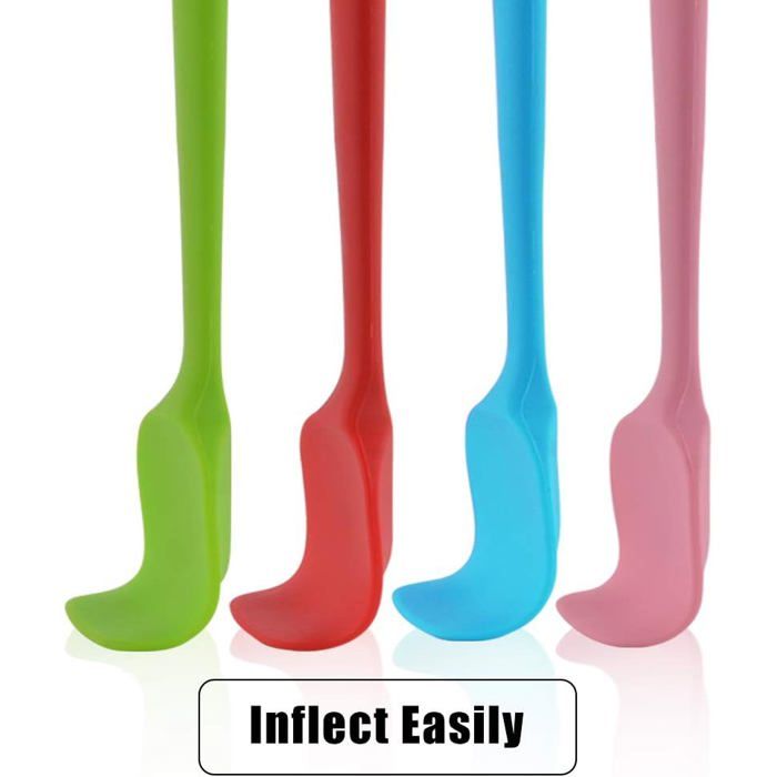 Spatule en silicone - AIMOONSA - Lot de 4 (27,3 x 6 cm) - Résiste 500°F/260°C - Poignée inox & caoutchouc - Antiadhésif