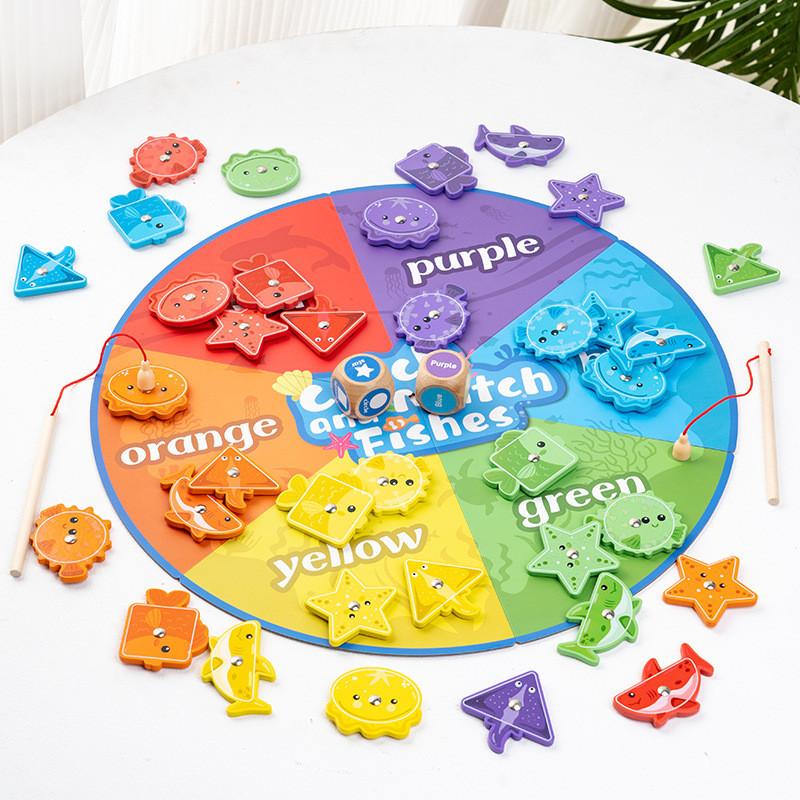 

Magnetic Fishing Puzzle Mat For Children With Wooden Fish And Baby Learning Focus