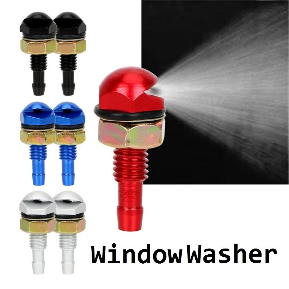 2pcs Fan-Shaped Wiper Jet Nozzle Cover Aluminium Alloy Windshield Water Sprayer Water Spout Outlet