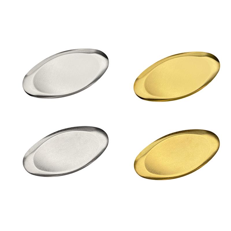 Korean Stainless Steel Egg-Shaped Plate for Desserts, BBQ, and Snacks