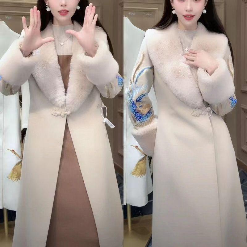 Autumn and Winter New Fashion Imitation Mink Velvet Top Temperament National Trend Imitation Fur Coat Imitation Cashmere Woolen Coat Tide