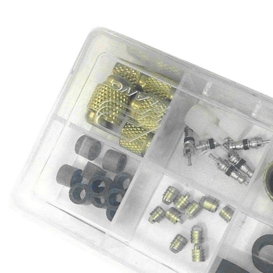 Kältemittelfüllschlauchkappenkerne 1/4 3/8 Zoll Dichtungen Reparaturwerkzeugsatz
