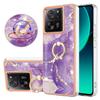 For Xiaomi 13T/13T Pro/Redmi K60 Ultra Case with Ring Kickstand Marble Pattern Electroplating TPU Back Cover
