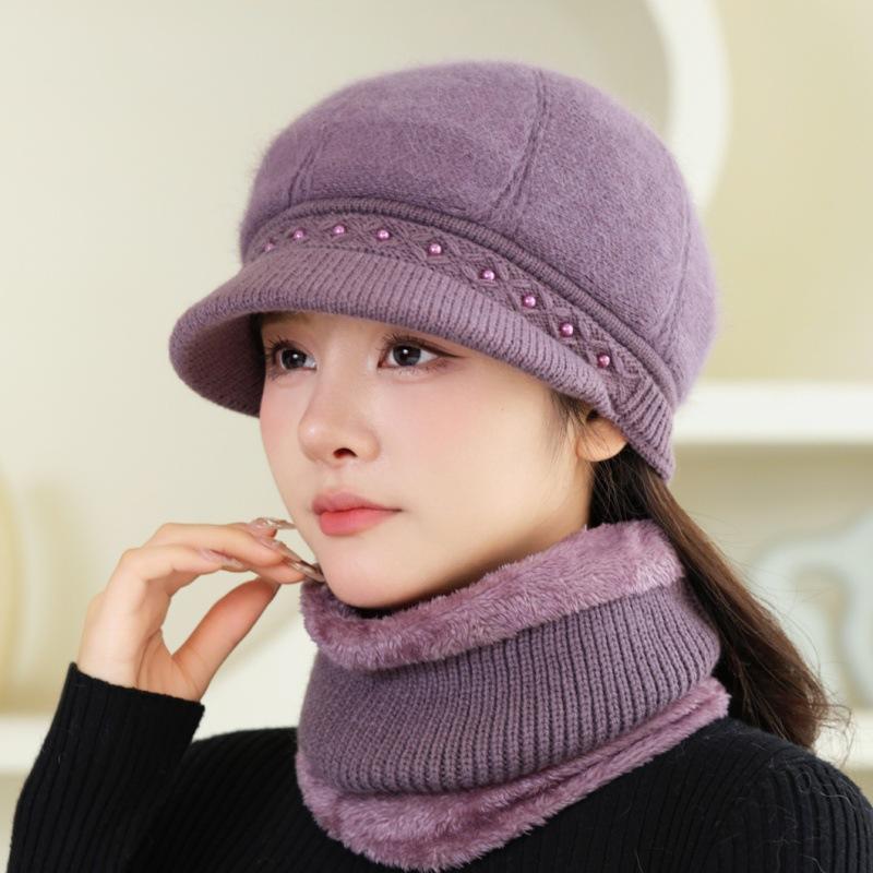 New Winter Hat Women's Warm Thickened Cold-proof Faux Rabbit Fur Basin Hat Wool Hat