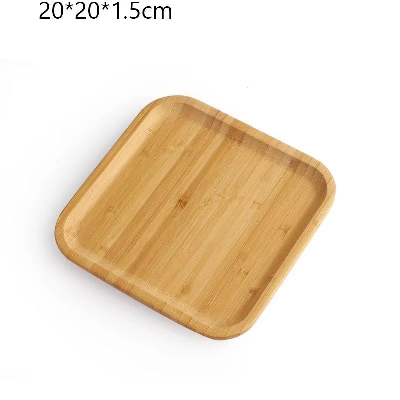 

Бамбуковый поднос 1 шт. Сухофрукты Фруктовый десерт Суши тушеное мясо с овощами Контейнер для кофейного столика Закуски Прямоугольный разделенный поднос 20X20cm